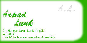 arpad lunk business card